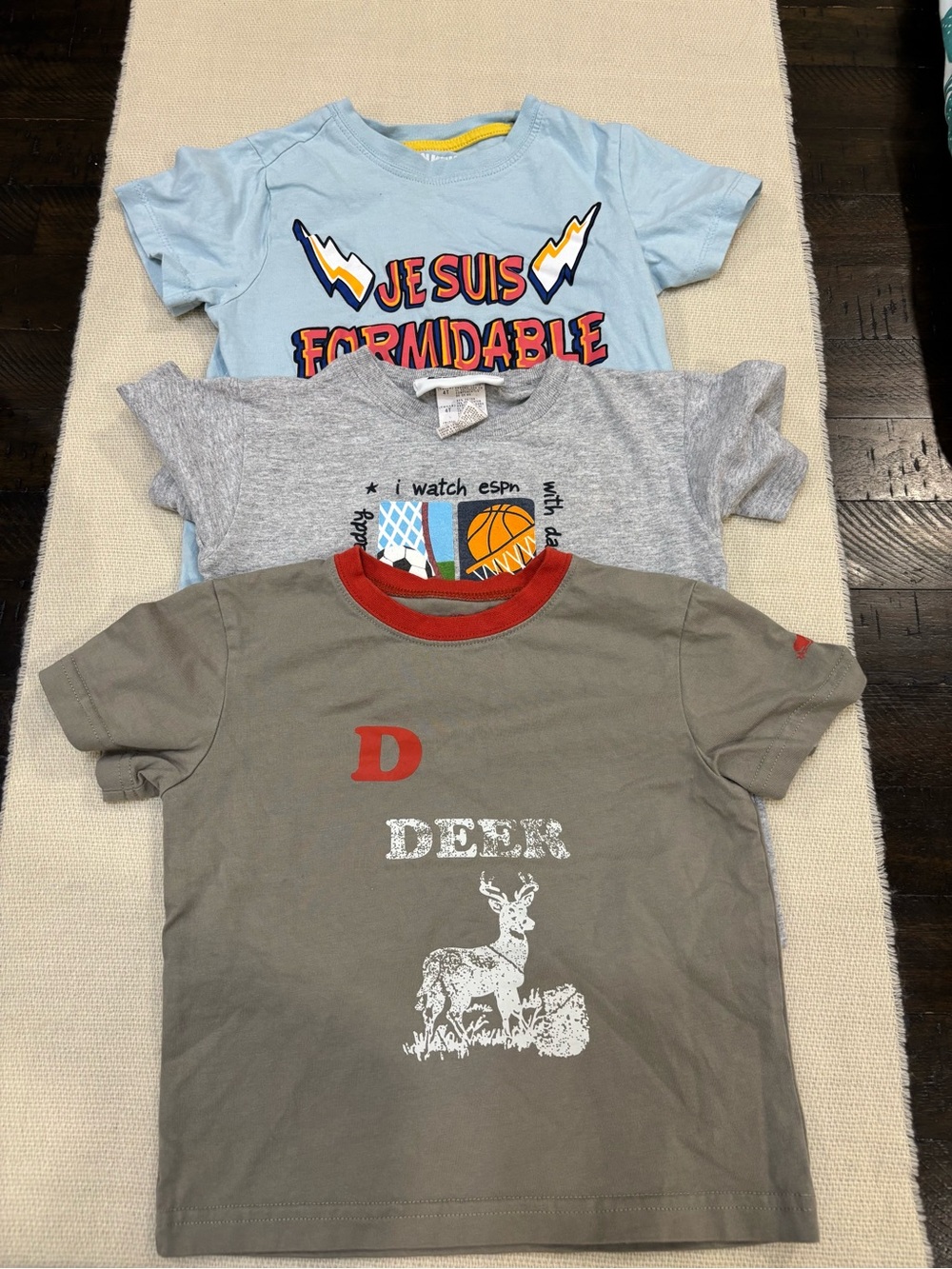 3 Boy’s Cotton T shirt shortsleeve bundle Roots ESPN Monkey Bar 3T 4T 5/6